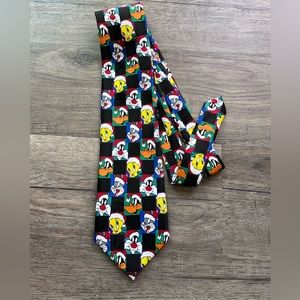 Looney toons Christmas Tie- vintage Santa hat